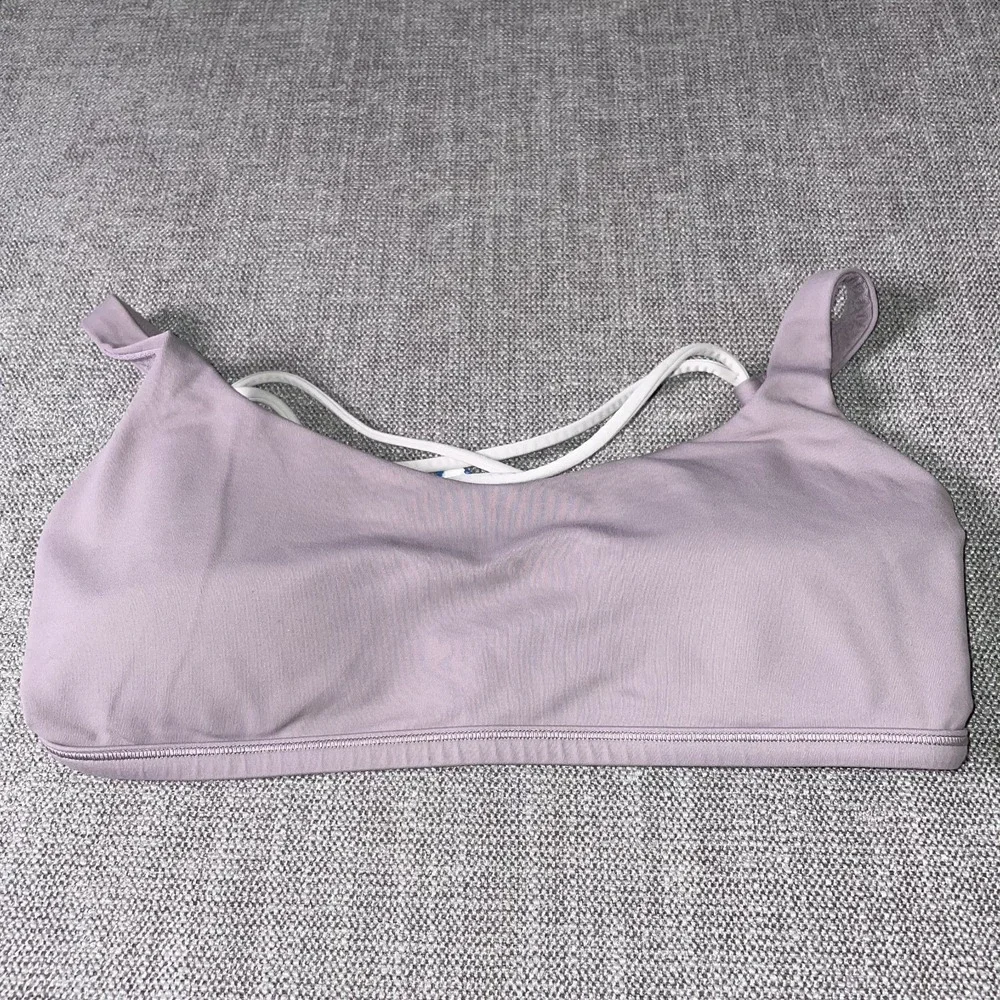 Lululemon Free To Be Sports Bra Womens 8 Purple Ribbed Yoga Crisscross Straps - Picture 1 of 8